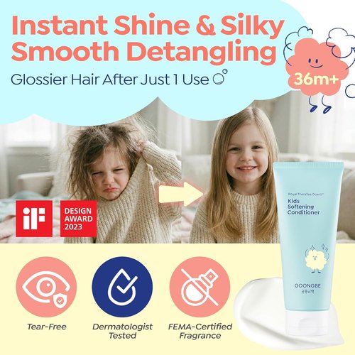 GOONGBE Kids Detangling Conditioner - Silicone-Free Softening for Tangle-Prone Hair | Lightweight 6.76 fl oz