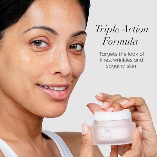 PÜR MINERALS Firming Facial Cream - Triple-Action Lightweight Moisturizer for Face & Neck | Tightens Skin & Reduces Fine Lines