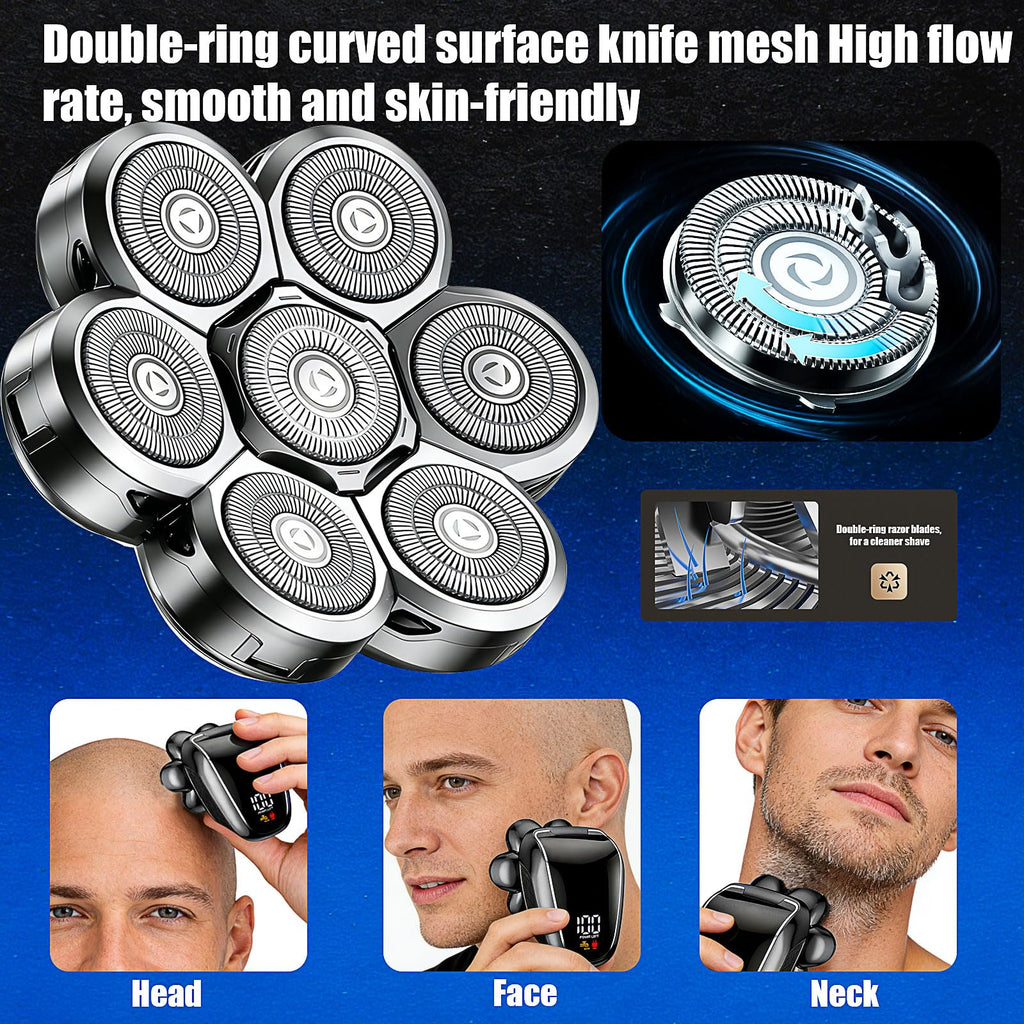 7 Head Shaver Replacement Heads for Bald Men For Freebird,
