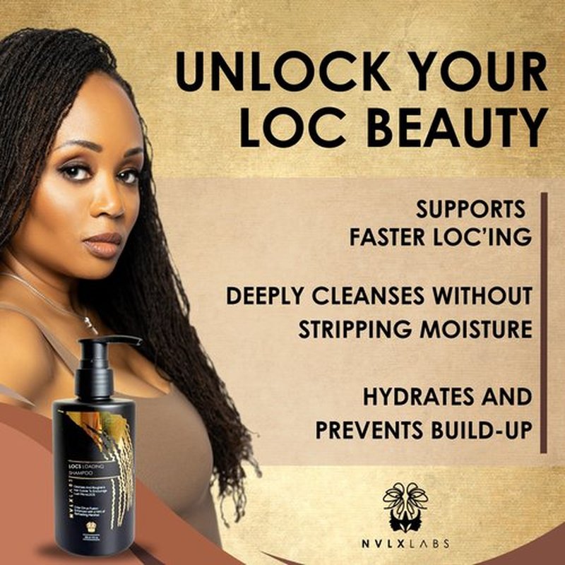 NVLX LABS Locs Shampoo - 8 Oz | Herbal Shampoo for Dreads, Sisterlocs, Locks, & Dreadlocks| Natural Vegan Haircare Cleanser for Daily Use | Plant Based Cleanser for Women and Men