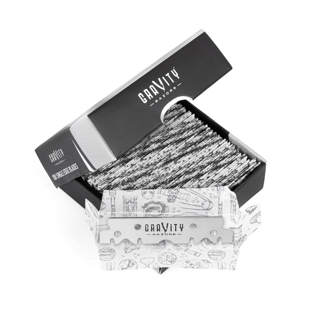 Gravity Razors Premium Single Edge Razor Blades - Swedish Steel Razor Blades for Safety Razors and Straight Edge Razors, by GRAVITY RAZORS (100 Count, 3-Pack)