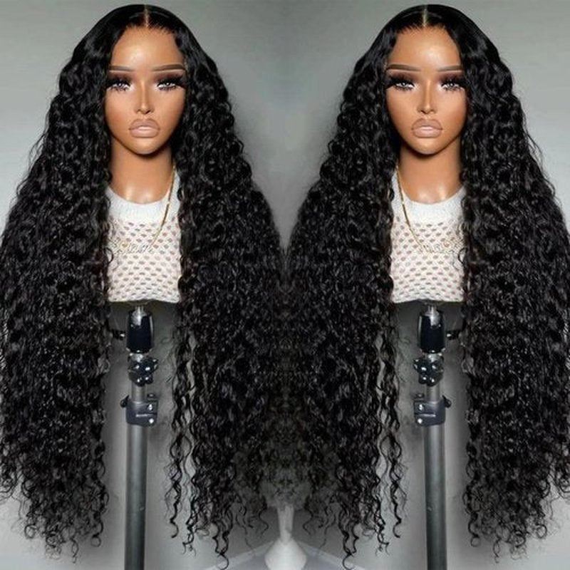 Momaksa 30 Inch Lace Front Wigs Human Hair Deep Wave 200% Density 13x4 HD Full Lace Frontal Wigs Human Hair 12A Pre Plucked Deep Wave Frontal Wig for Women Glueless Wigs Human Hair Natural Hairline