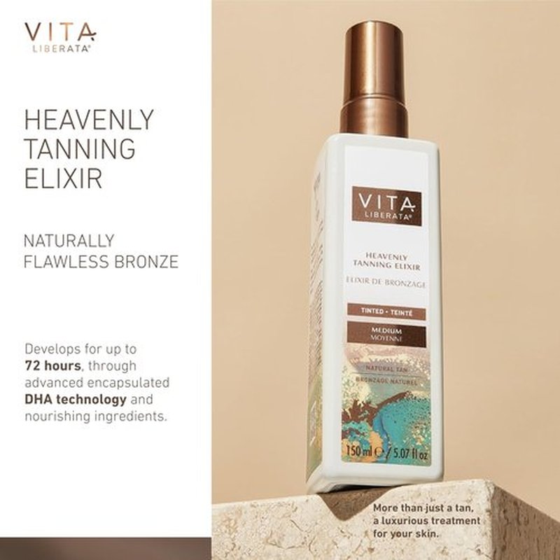 Heavenly Tanning Elixir - Untinted Medium Self-Tanner | 150ML for a Natural Glow