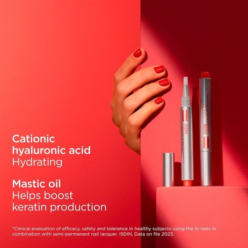 ISDIN Si-Nails - Nail Strengthening Serum with Cationic Hyaluronic Acid | Fast Absorbing 0.08 FL OZ