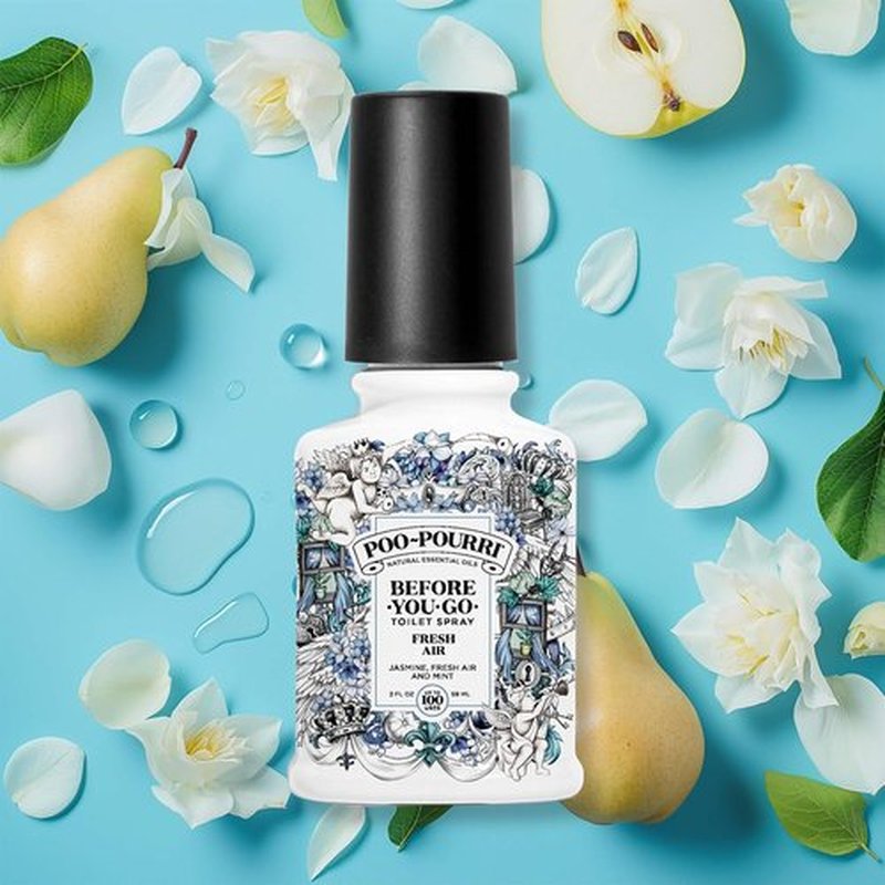 Poo-Pourri Before-You-Go Toilet Spray - Fresh Air Jasmine & Mint, 2 Fl Oz for Odor Elimination