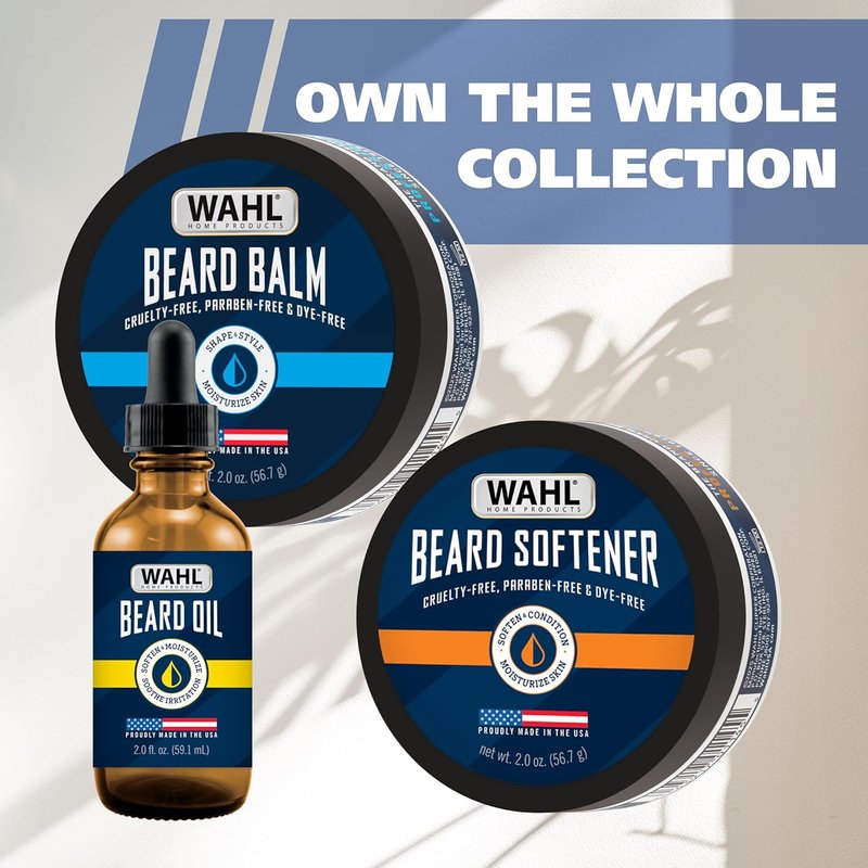 Wahl Beard Balm for Men - Shape & Style Facial Hair with Shea Butter & Aloe - All-Day Light Hold