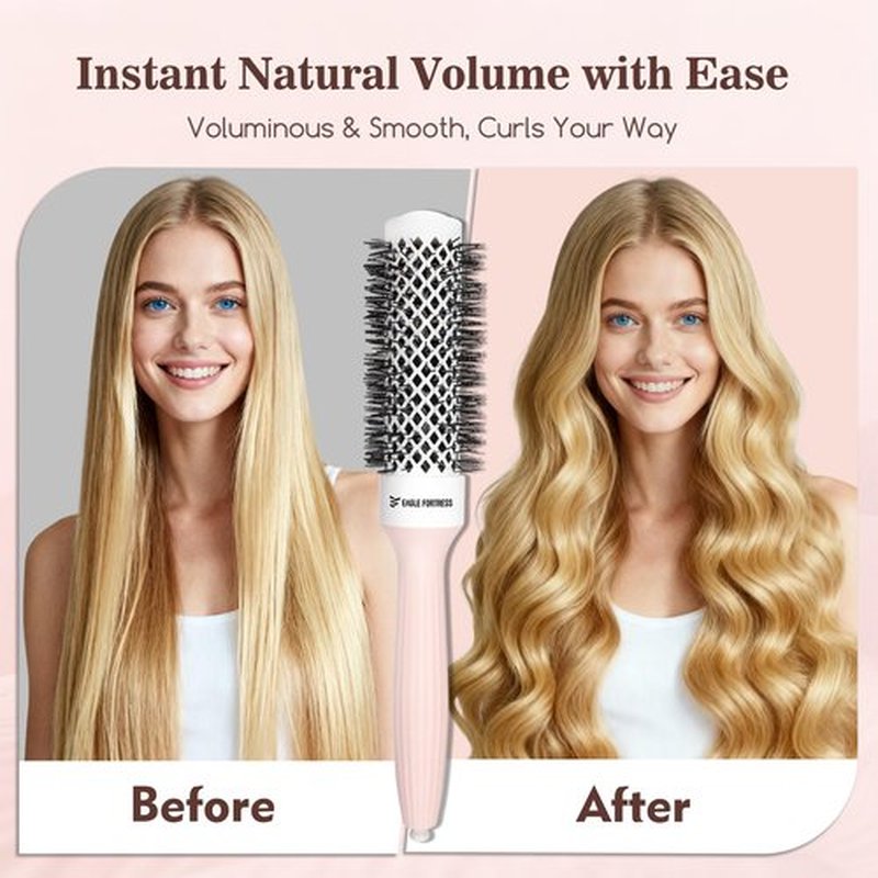 EAGLE FORTRESS Round Brush for Blow Out, Nano Thermal Ceramic & Ionic Round Hair Brush for Blow Drying, 1.7” Diameter Styling Brush for Medium Length Hair, Maximum Volume & Shine Salon at Home-43