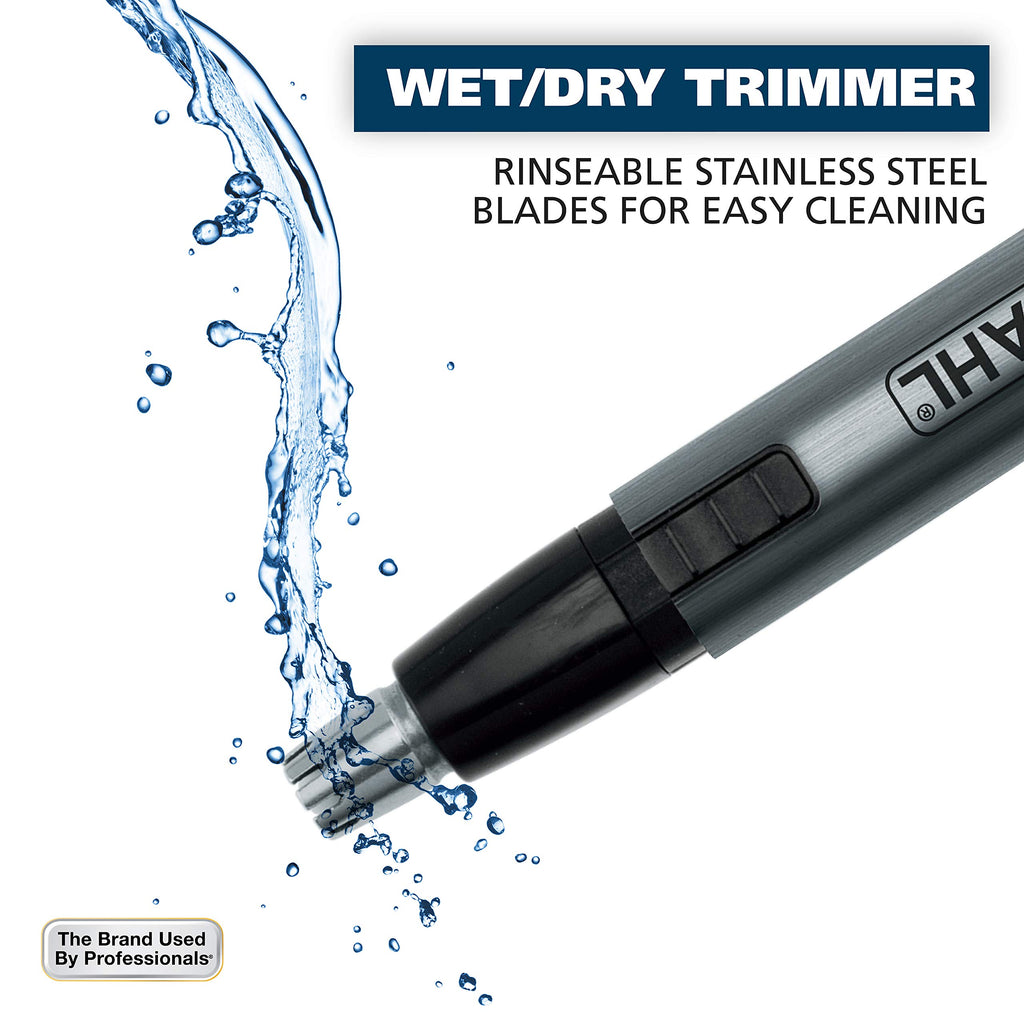 WAHL Micro Groomsman Personal Trimmer, Battery Powered | Rinseable Heads | Interchangeable Heads | For Facial Detailing | Model 05640-600