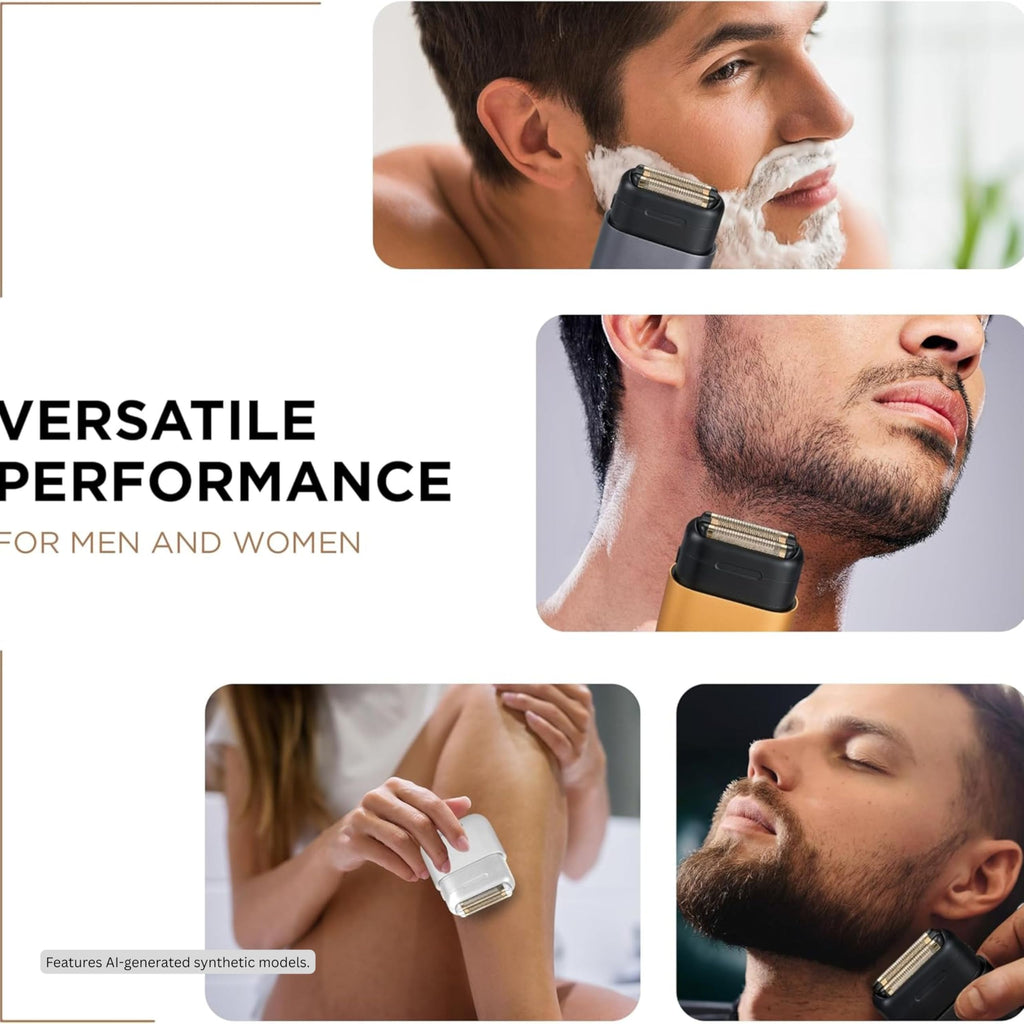 COCCO IMPACTO Foil Shaver for Men, Triple Gold Foil Electric Razor (White)