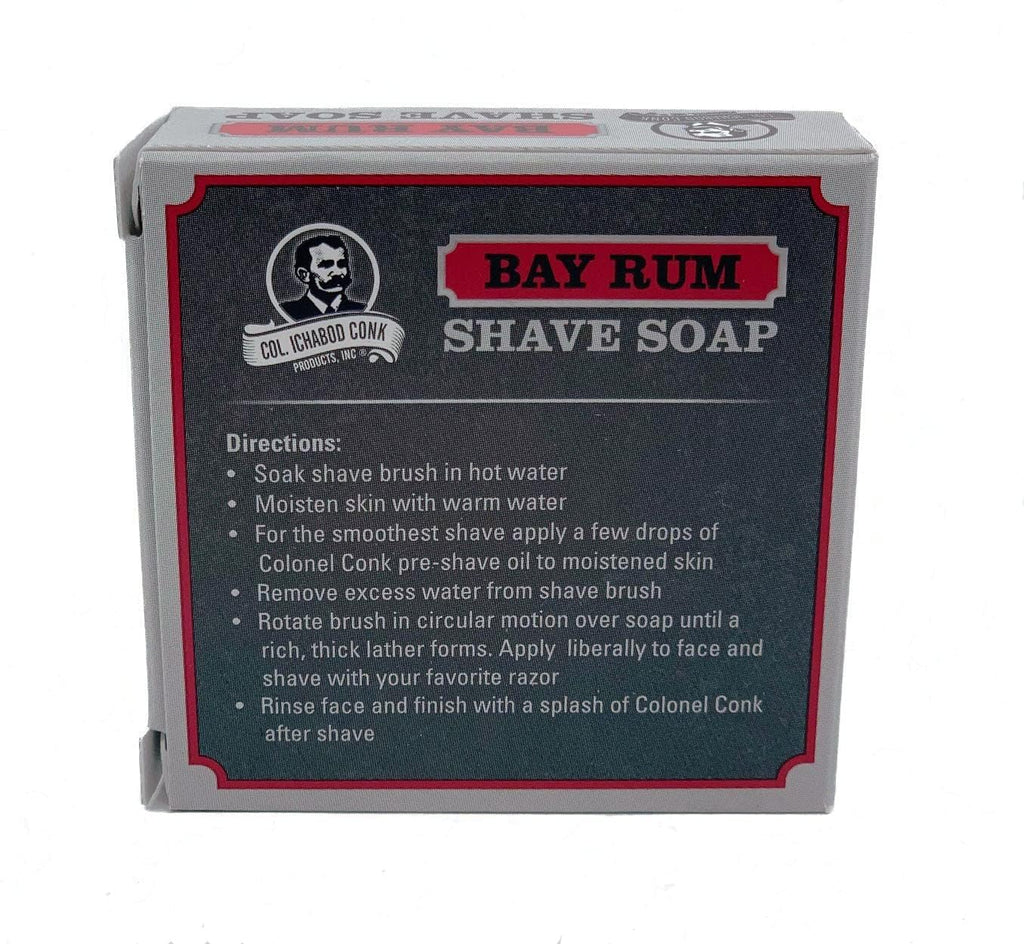 Col. Ichabod Conk Glycerin Shave Soap, 2.25oz (Bayrum 4 Pack)