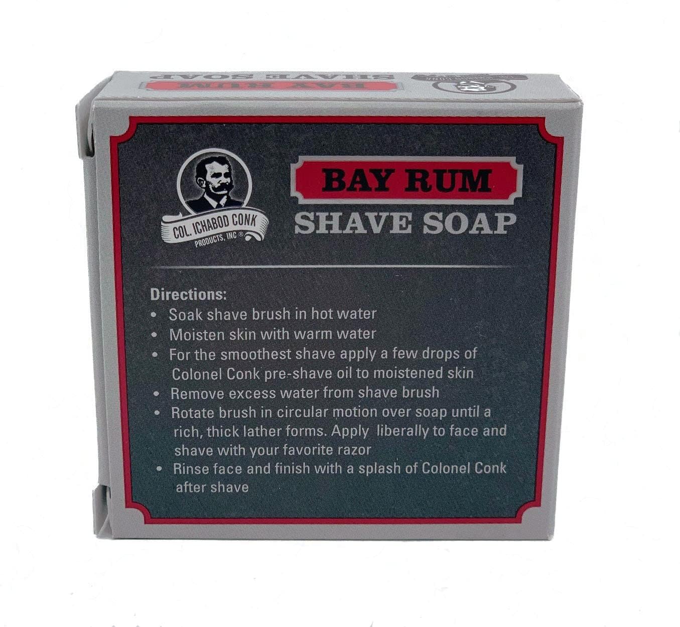 Col. Ichabod Conk Glycerin Shave Soap, 2.25oz (Bayrum 4 Pack)
