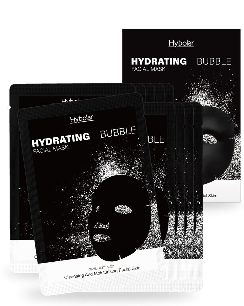 Hybolar Bubble Face Masks 10 Pack Hydrating & Cleansing for Pores and Blackheads, Suitable for All Skin Types