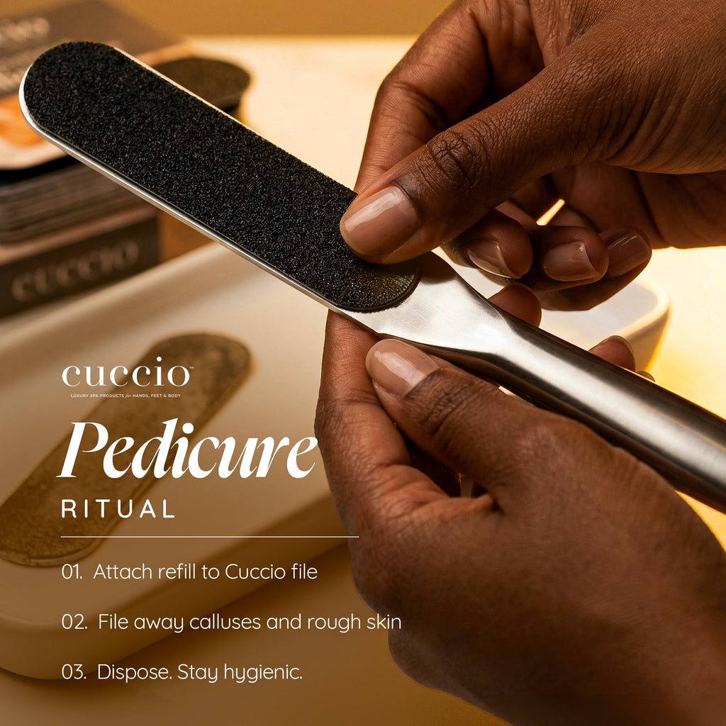 Cuccio Naturale 50-Count Black 80-Grit Pedicure File Refills – Coarse, Water-Resistant, Disposable Abrasive Sheets for Professional Foot Care – Fits Cuccio Stainless Steel Pedicure File