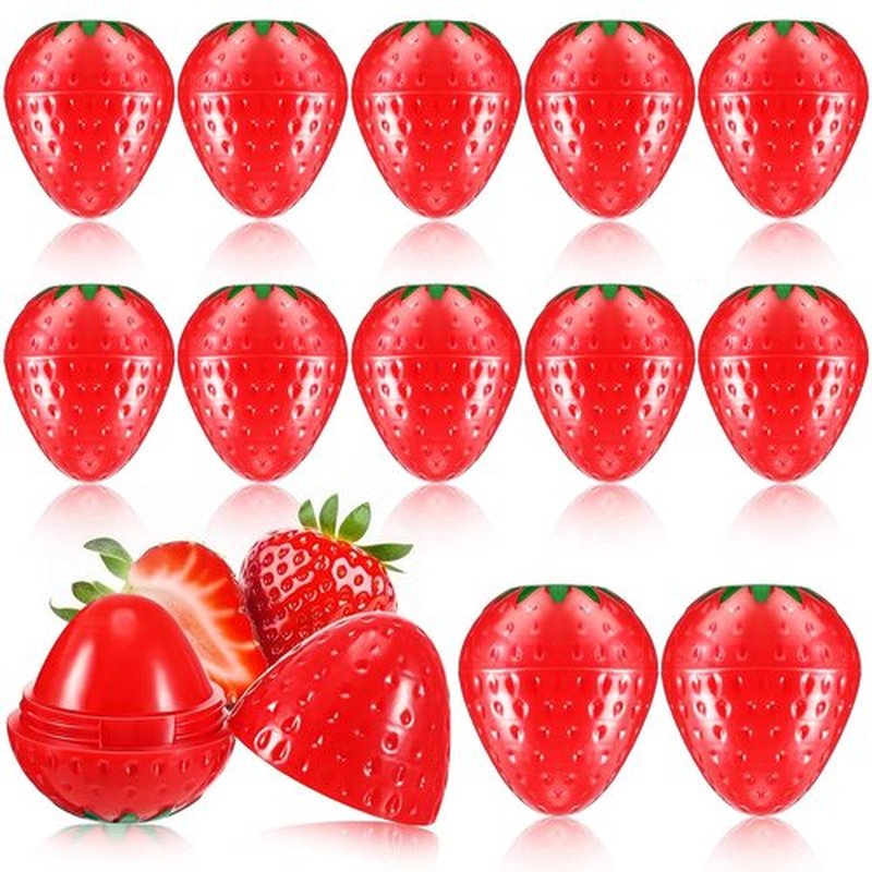 Skiennix 12 Pcs Strawberry Lip Balm - Moisturizing, Plumping & Wrinkle Repair | Perfect Valentine's Gift