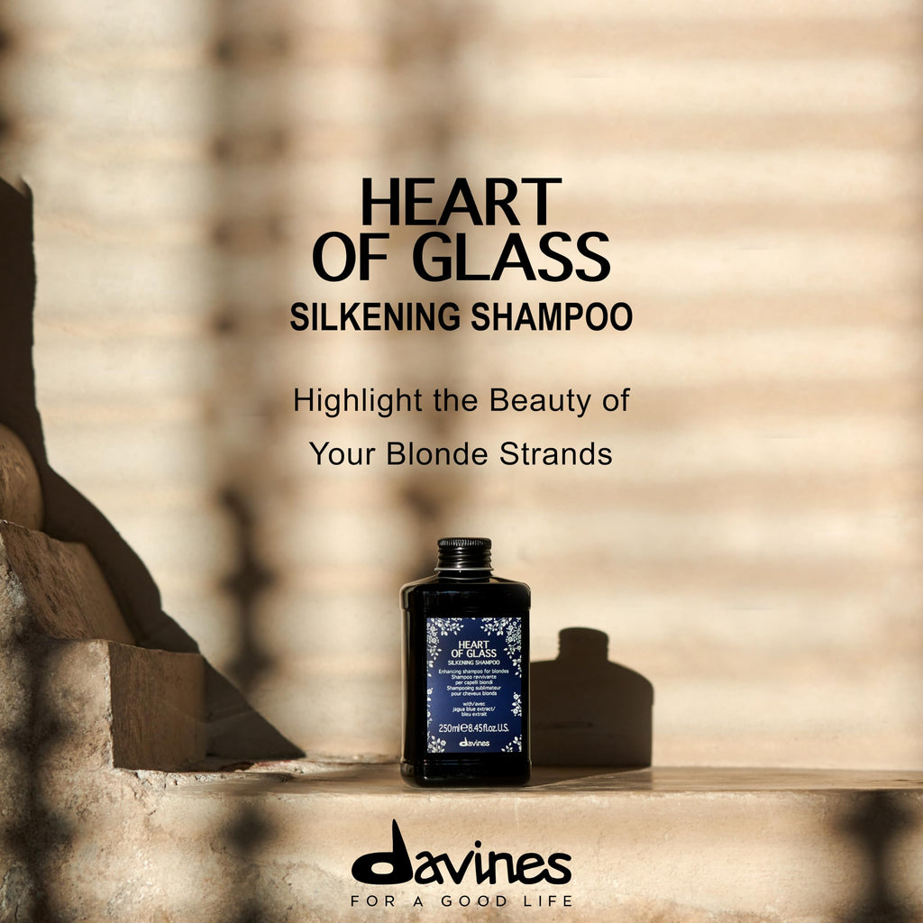 Davines Heart of Glass Silkening Shampoo for Blonde Care, 8.45 fl. oz. (Pack of 1), Black