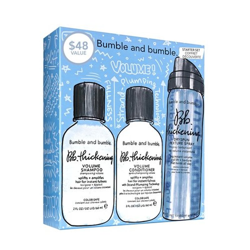 Bumble and bumble. Thickening Hair Volumizing Travel Set - Shampoo, Conditioner & Texture Spray | Ideal for Fine to Medium Hair
