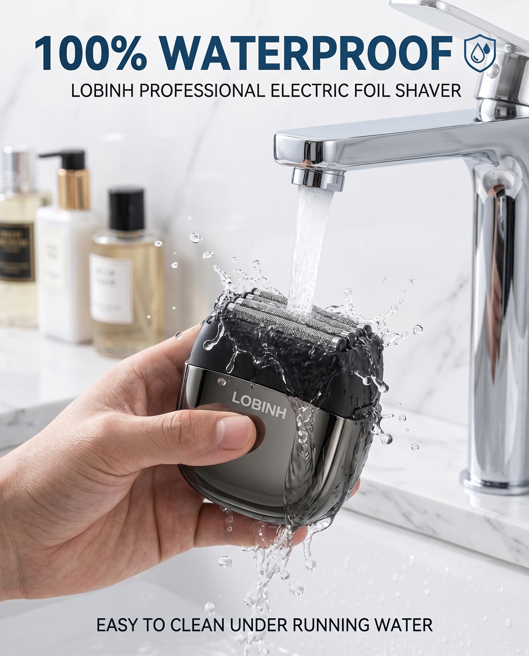 6D Electric Razor for Men, 6-Blade Floating Foil Shavers and Beard Trimmer for Men, Pocket Portable Shaver for Beard/Face, 100% Waterproof for Wet & Dry Shave, Rechargeable Cordless Razor