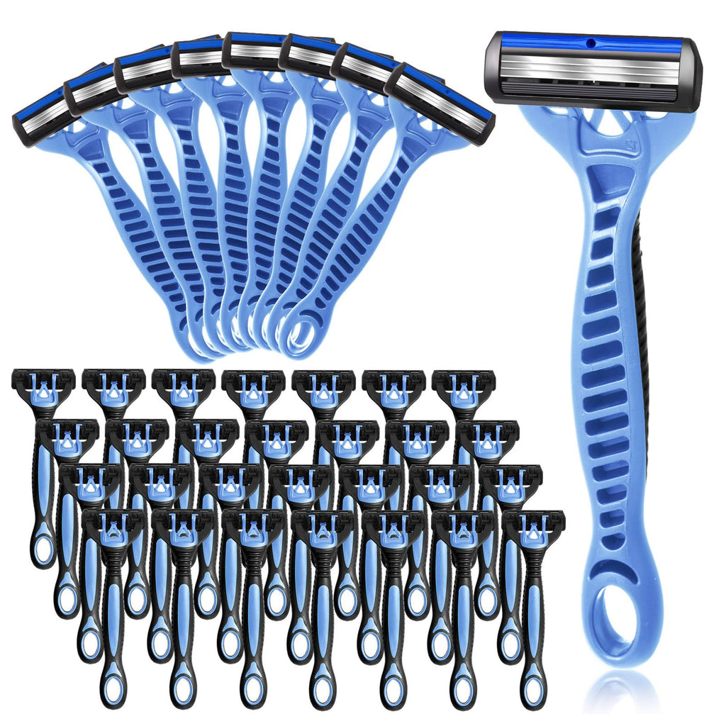 Wovnet 36 Pcs Men's Disposable Razors Bulk 3 Blade Disposable Head Razor for Sensitive Skin for a Smooth, Comfortable Shave
