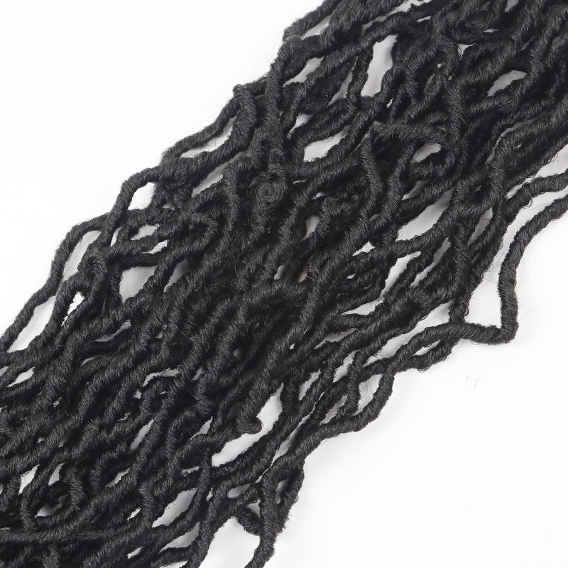 Vemet Soft Locs 30 Inch Synthetic 8 Packs Faux Locs Pre Looped Curly Wavy Crochet Hair For Black Women Hair Extensions 1B