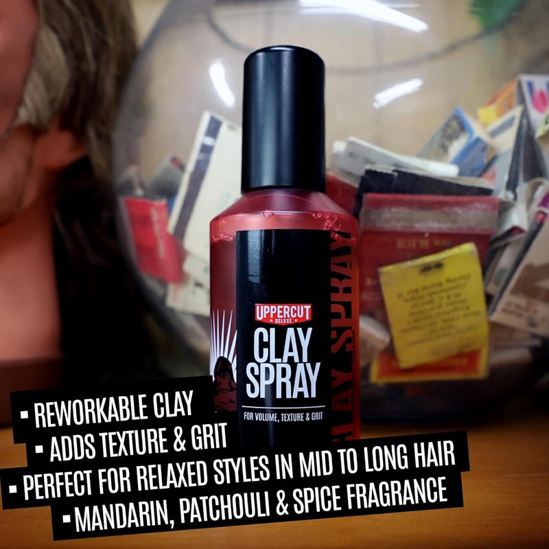 Uppercut Deluxe Clay Spray for Men - Texturizing Volume Spray with Matte Finish | 5.0 oz for Medium to Long Hair