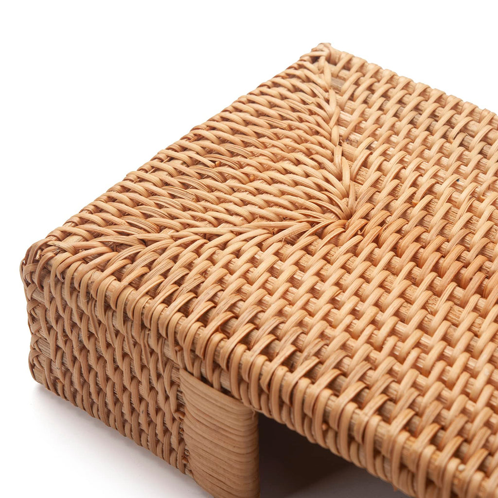 Rattan Napkin Holder Rectangle, 9.5" x 5.5" x 2", Wicker Napkin Tray, Woven Guest Towel Holder for Restaurant/Kitchen/Bathroom Paper Towels for Guests