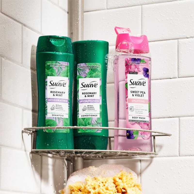 Suave Invigorating Shampoo with Rosemary & Mint, Refreshing & Replenishing Care for Healthy-Looking Hair, No Parabens, Phthalates, or Dyes, 6 Pack of 12.6 FL OZ Bottles
