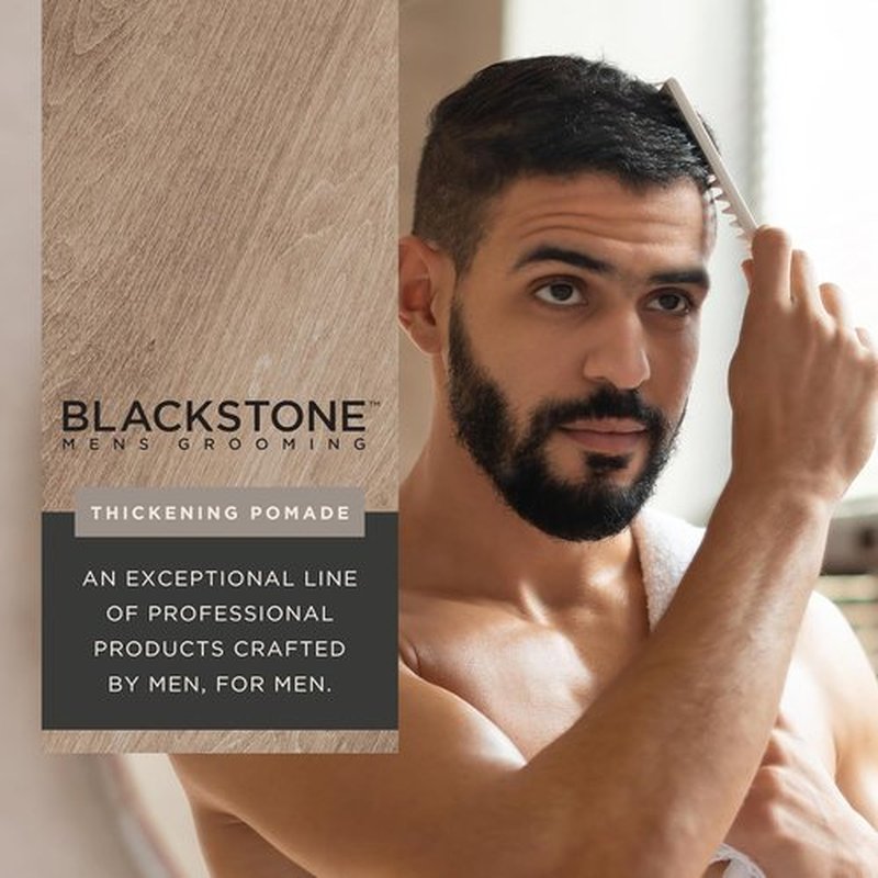 Blackstone Men's Grooming Hair Thickening Pomade - Pliable Hold & Matte Finish | Sea + Surf Scent (4 Oz)