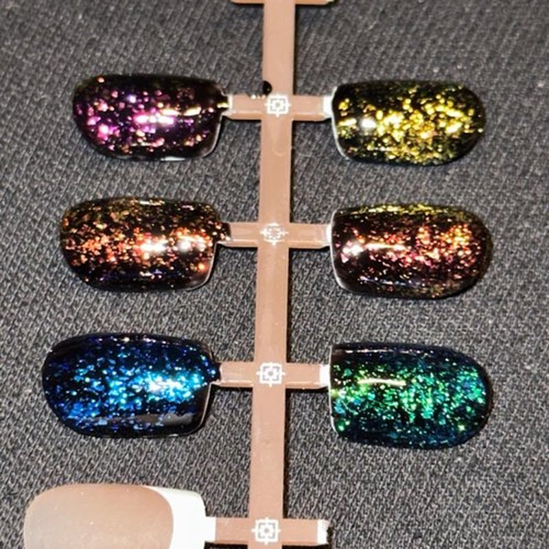 noirwhite 6 Color Glitter Sequins Gel Nail Polish Sparkly Shiny Blue Green Pink Yellow gel with Top Coat and Primer set Soak Off U V Gel Nail Art Manicure 7ML/each 9PCS