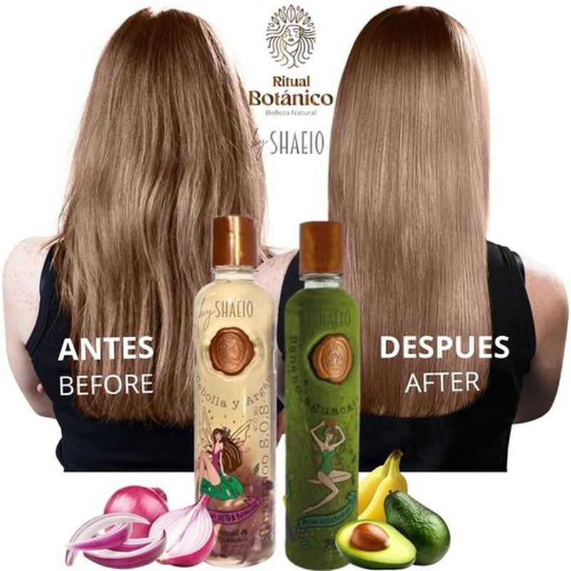 RITUAL BOTANICO KIT3 Crecimiento Acelerado y Reparación del Cabello: Shampoo de Cebolla S.O.S. + Tratamiento Acondicionador Intensivo PLEX + Perfume termoprotector con ferormonas PACK 3