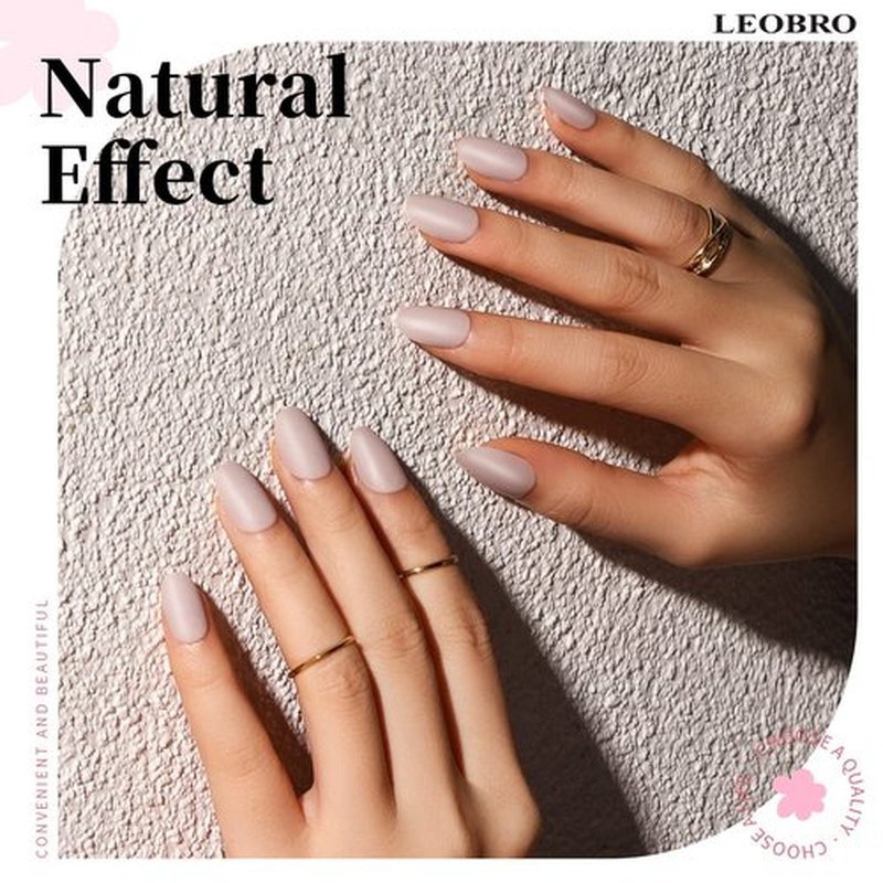 LEOBRO Oval Short Press on Nails, 360PCS Fit Nicely & Natural Matte Short Press on Nails Almond, Lightweight Oval Almond Fake Nails Press On False Nails Full Cover, 12 Sizes