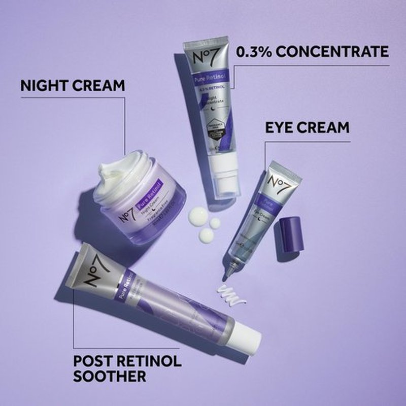 No7 Pure Retinol Post-Treatment Soother – Soothing Face Cream to Support Retinol Tolerance – Ceramides & Bisabolol for Hydration (1.69 fl oz)