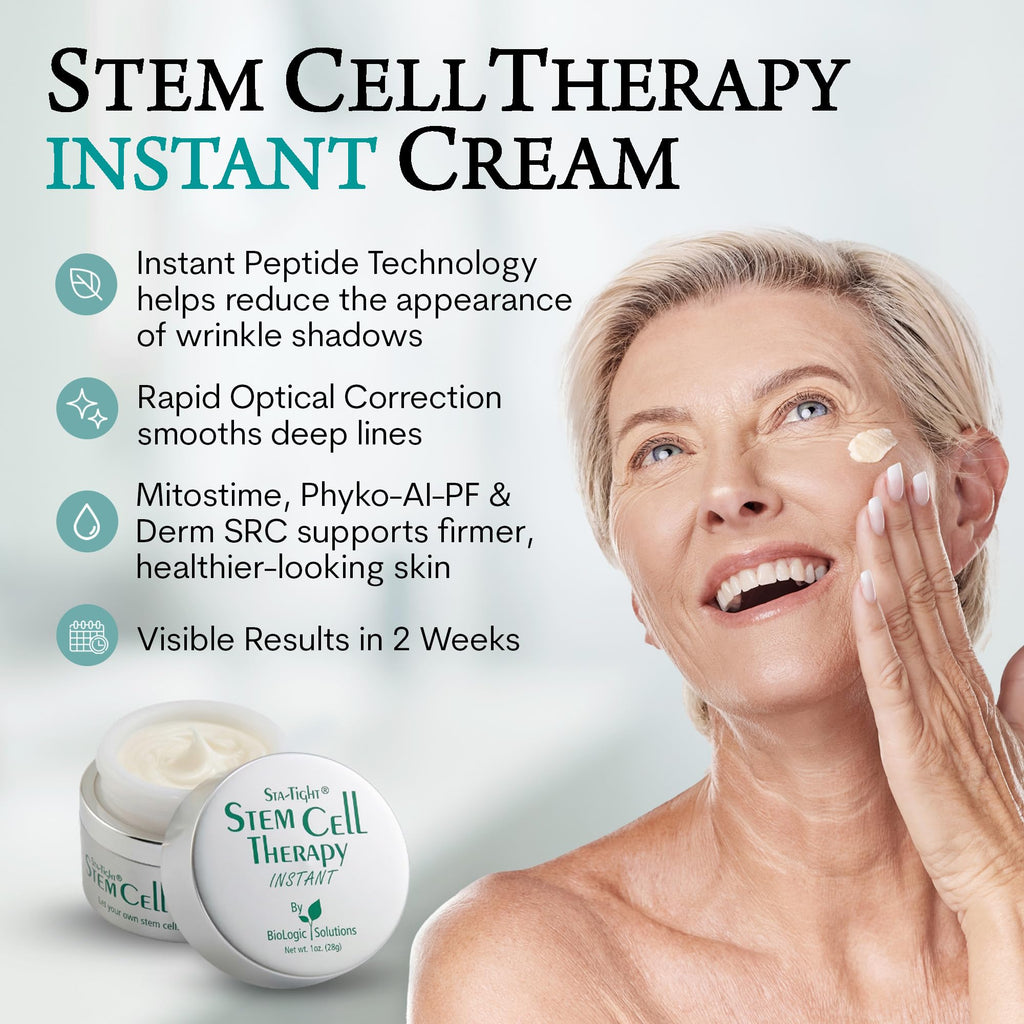 Sta-Tight Stem Cell Therapy INSTANT - Peptide Wrinkle Cream & Moisturizer Face Cream - Face Moisturizer for Women - Immediate Fine Line Reduction & Advanced Cell Renewal - 1 Oz