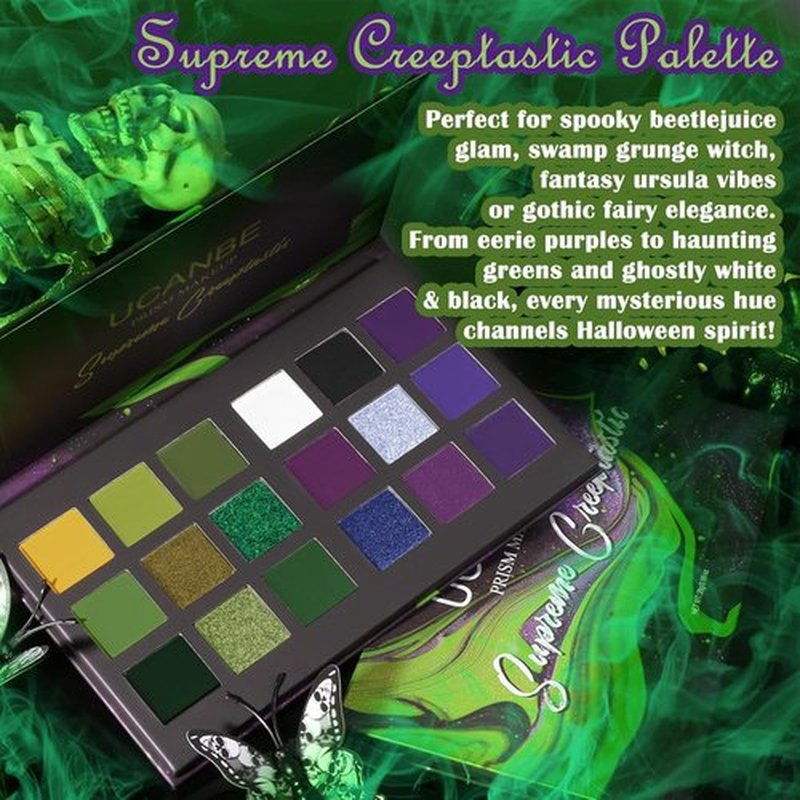 Skiennix Goth Eyeshadow Palette - 18 Vibrant Matte & Shimmer Shades for Halloween & Cosplay