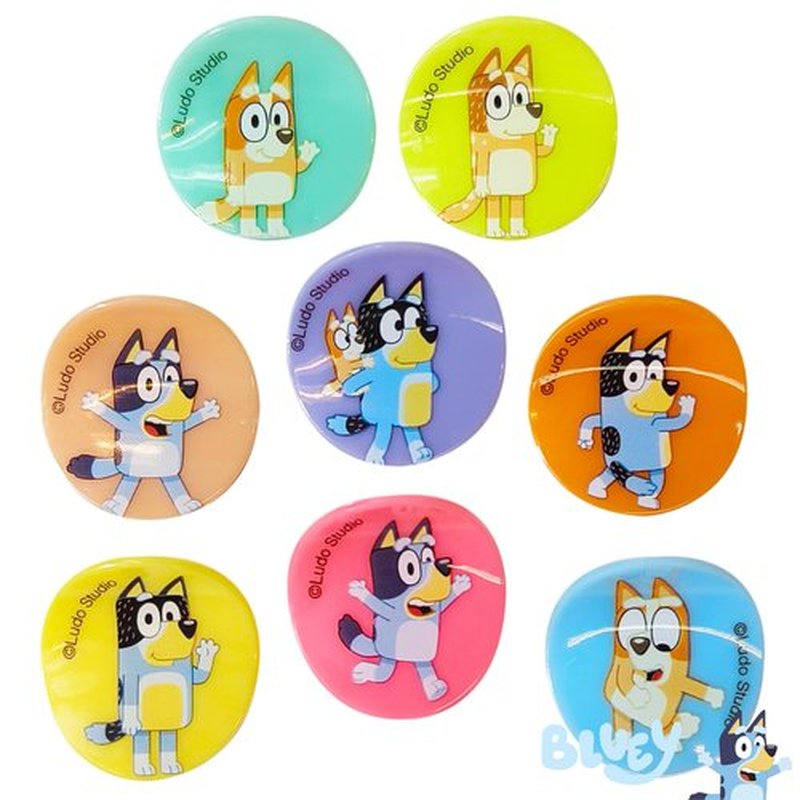 LUV HER Bluey Girls Butterfly Hair Clips - 8 Cute Hair Clips with Small Soft Claw, Clips for Every Occasion - Multi Color with Your Favorite Bluey Characters - Ages 3+