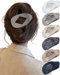 6 Pcs Flat Hair Claw Clips,4.1"Nonslip Large Round Lay Hair Clips for Women,Strong Hold French Clips for Thick Thin Hair Yoga Driving
