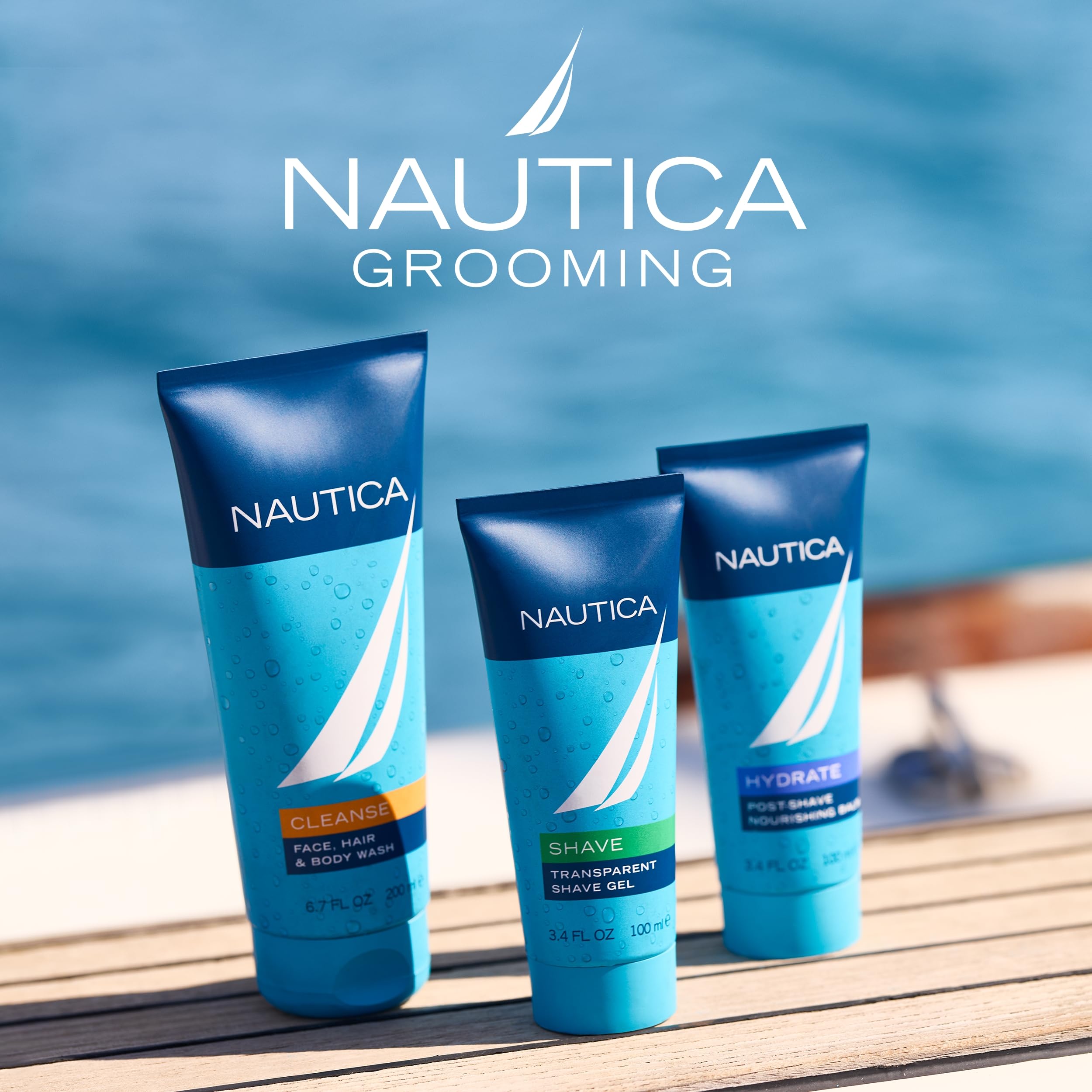Nautica Grooming Cleanse Shower Gel 6.7 fl oz (Pack of 1), Notes of Grapefruit, Lavender, and Wood, Men's Fragrance, Long Lasting, Everyday Fragrance
