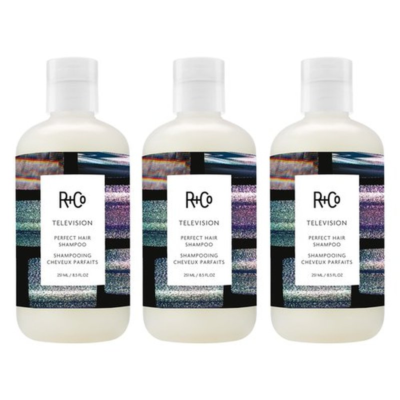 R+Co TELEVISION Perfect Hair Shampoo – 3 Pack, Hydrating & Smoothing Hair Cleanser, Adds Shine & Softness, All Hair Types