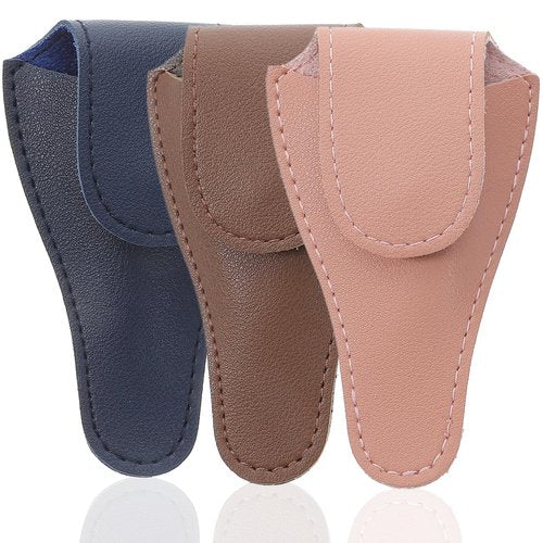 Angoily Nail Scissor Pouch 3Pcs Nail Cutter Protective Covers Pu Leather Case Ergonomic Grip Storage Pouch Manicure Kit Cuticle Trimmer Protective Case for Scissors Embroidery and Diy Tools