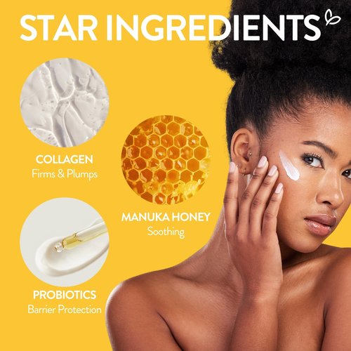 By Nature Manuka Honey + Collagen + Probiotics Day Cream - Nourishing Formula to Soothen your Skin - Skincare from New Zealand - 6.5 oz