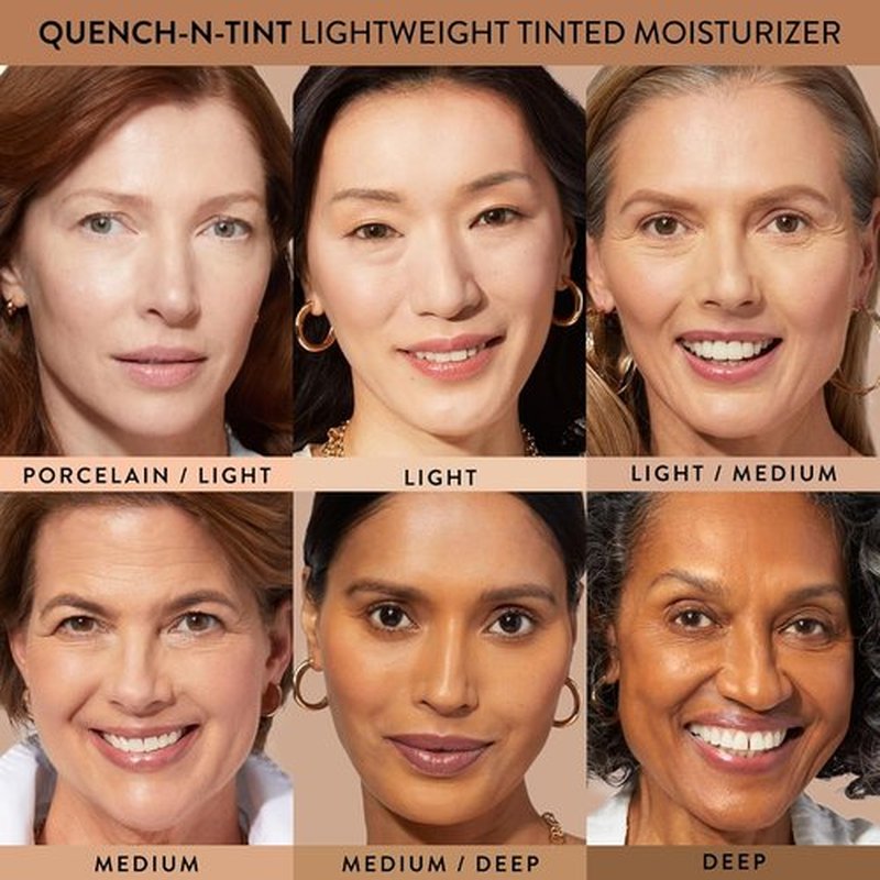 Laura Geller New York Quench-N-Tint Tinted Moisturizer - Lightweight Hydration & Buildable Coverage - 05 Medium/Deep