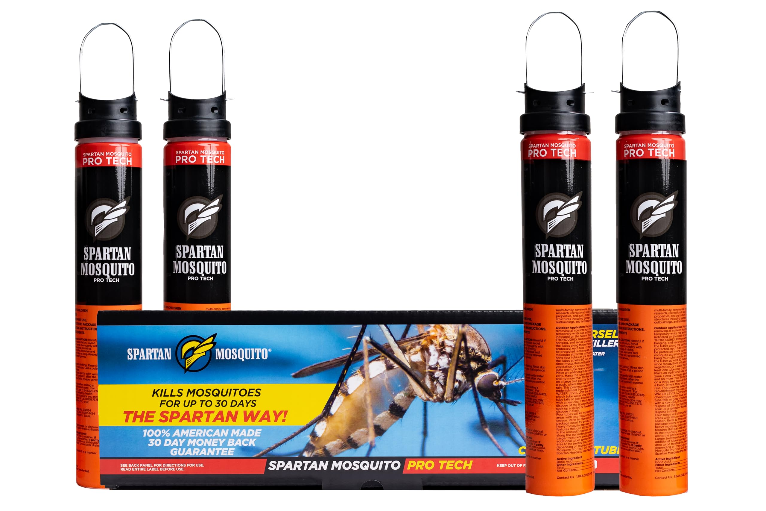 Spartan Mosquito Pro Tech - 1 Acre Pack 4 Tubes | Outdoor Mosquito Repellent for Yard, Patio & Home | Natural Insect Killer & Bug Control Barrier