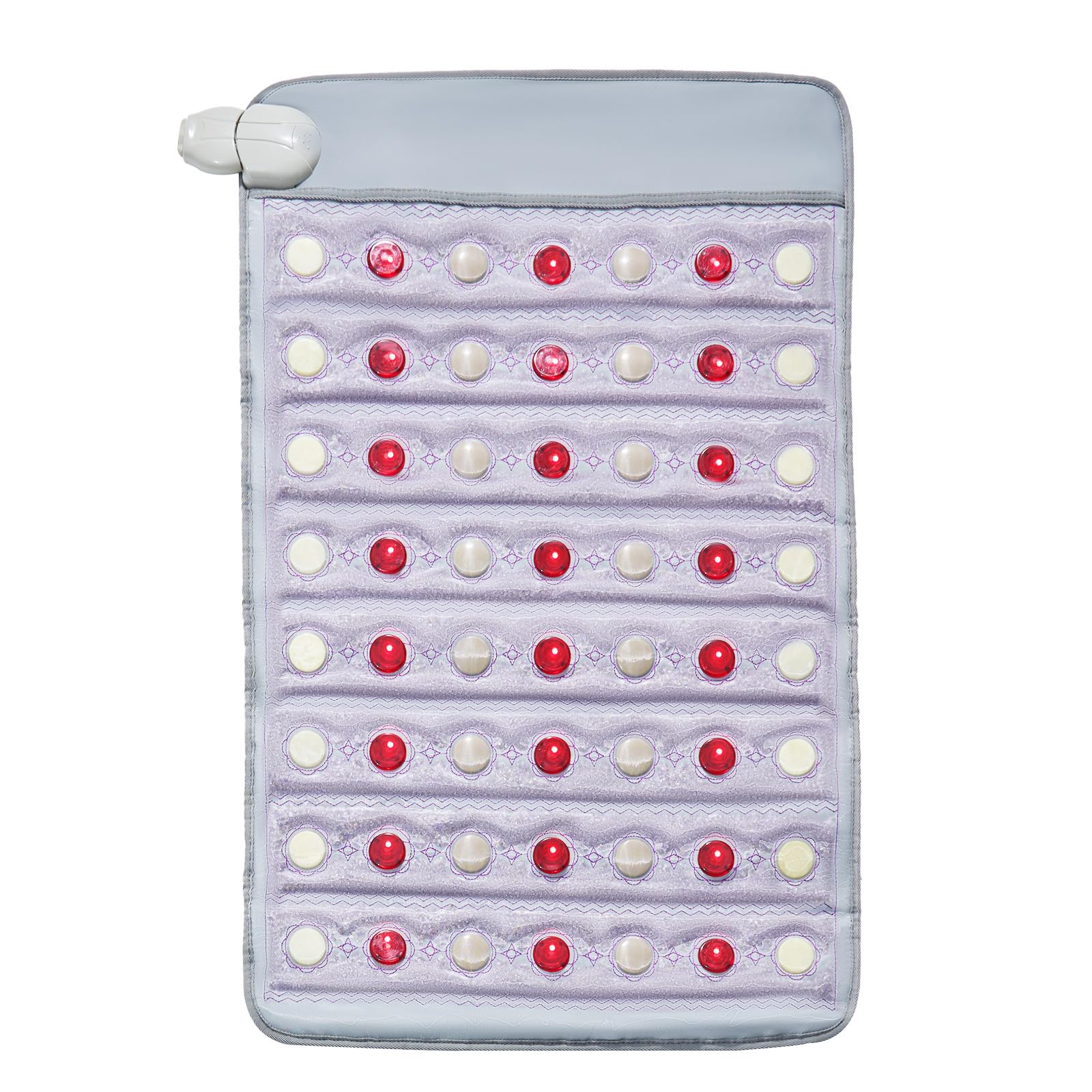 VEVOR Far Infrared Heating Pad, 103-159℉ Amethyst Heating Pad, 5 Natural Crystal Gemstones Mat with 660nm Photon Light, Negative Ions, 0-720 Min Timer for Back Waist Shoulder Pain Relief (40" x 20")