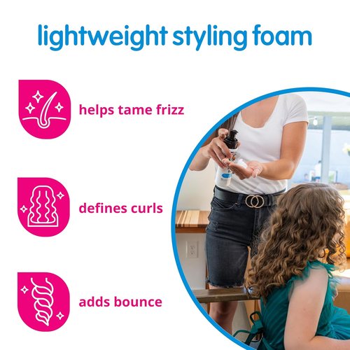 SoCozy Kids Sensitive Styling Foam - Gentle Hold for Straight or Curly Hair - Rosemary Scent (6 fl oz)