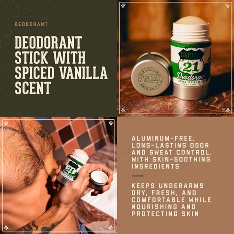 18.21 Man Made Deodorant - Long-Lasting All-Day Protection with Skin-Soothing Formula | Bold Masculine Scent