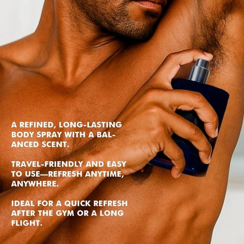 Azulfra Deodorizing Body Spray for Men - Long-Lasting Lemon Lavender & Vanilla Fragrance | 3.56 Fl. Oz.