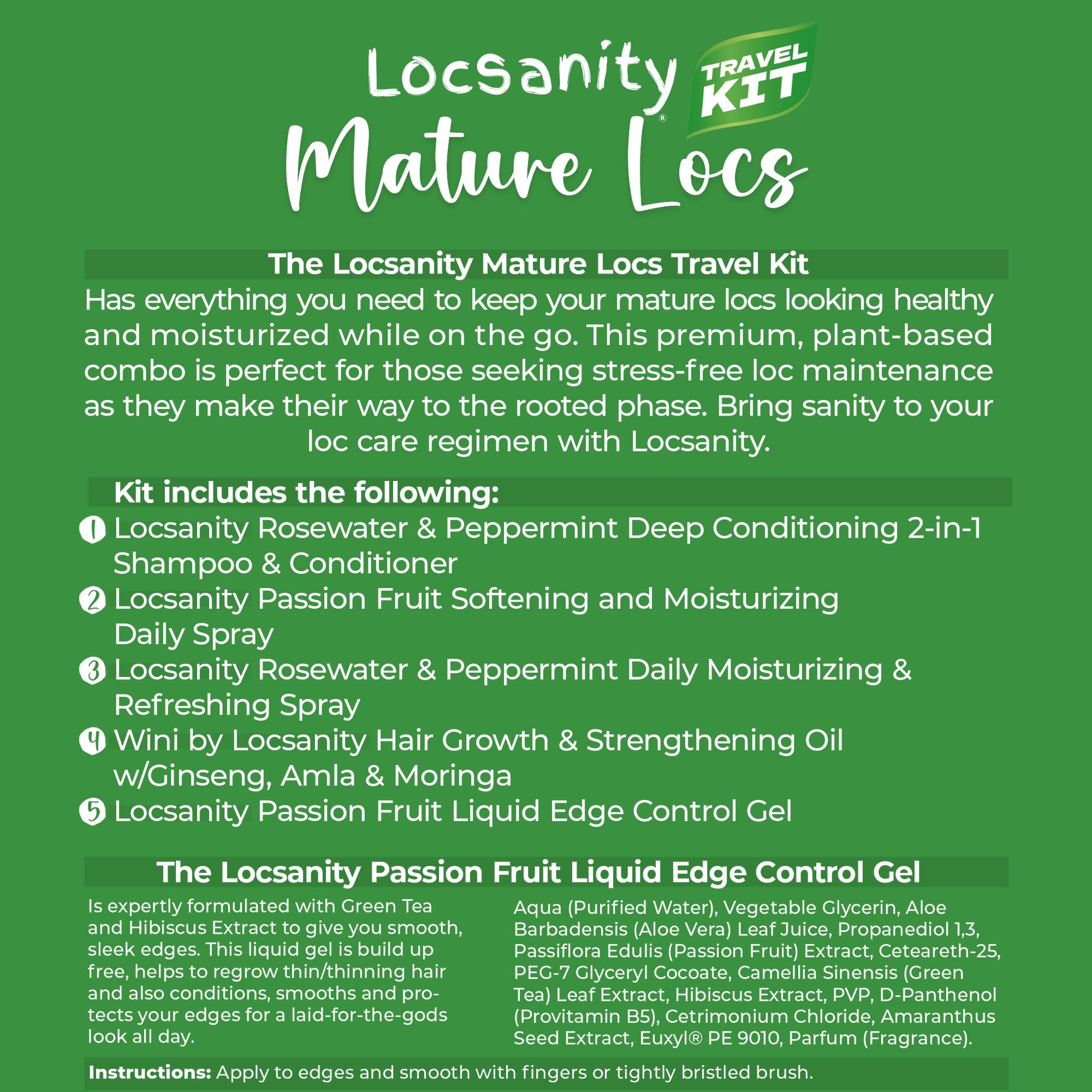 Locsanity Natural & Organic Loc Care Essentials Mature Locs Travel Kit