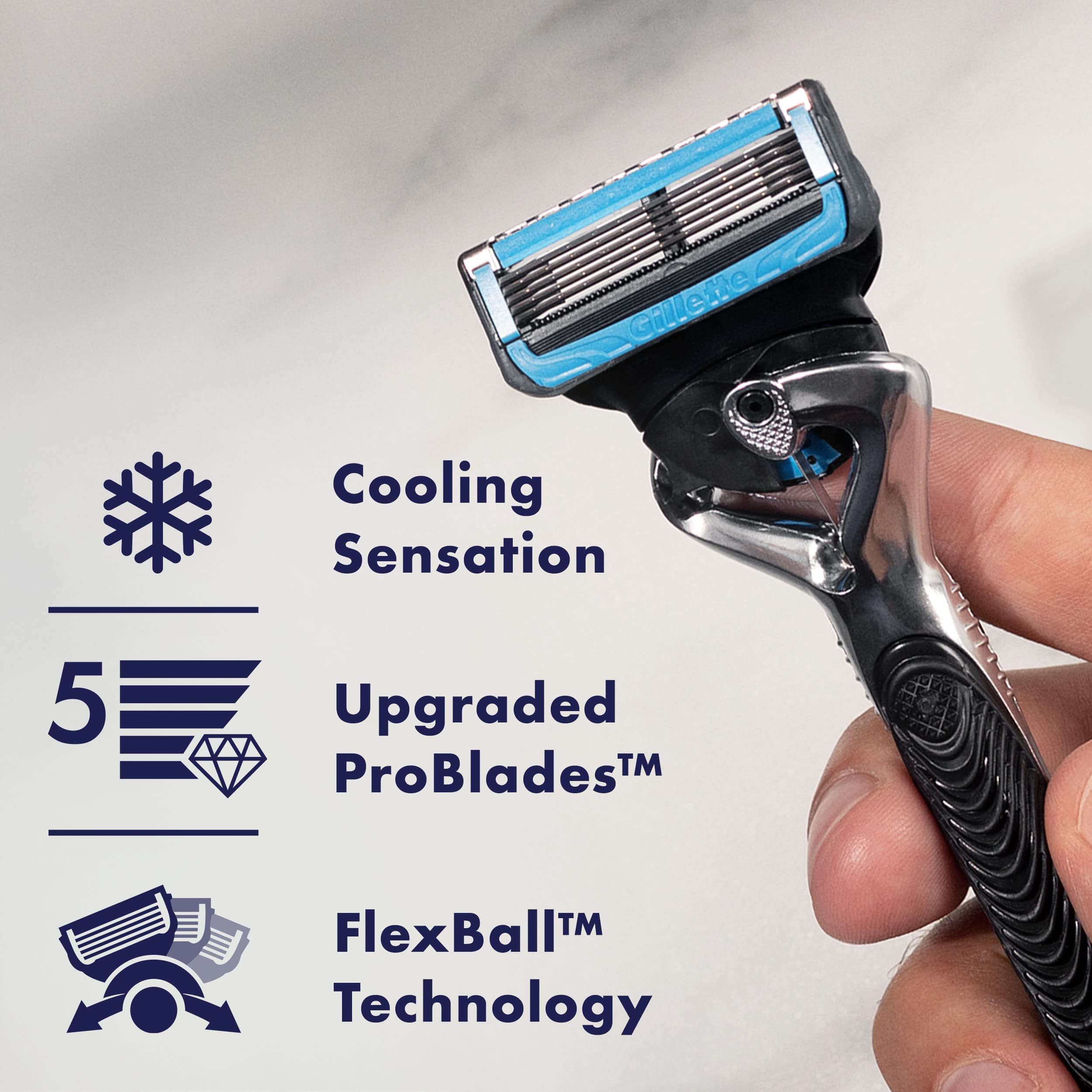 Gillette ProGlide Chill Razor for Men, Handle + 2 Blade Refills