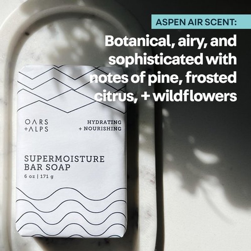 Oars + Alps Exfoliating & Moisturizing Bar Soap for Men, Deep Cleaning Soap, Clean Ingredients, All Skin Types, Shea Butter, Coconut Oil, 1pk