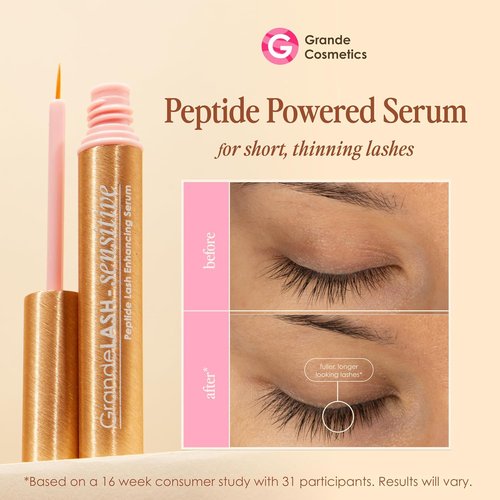 Grande Cosmetics GrandeLASH - Prostaglandin-Free Gentle Lash Serum for Fuller, Longer-Looking Eyelashes | Nourishing Botanicals, Cruelty-Free