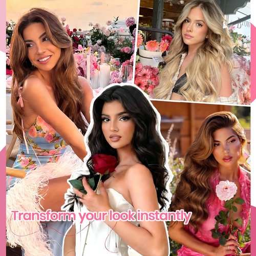 CWRDK Clip in Hair Extensions Real Human Hair, 20inch 110g/3.8oz, Invisible Remy Human Hair Extension Clip ins for Women, Seamless Straight 8pcs Double Weft, #1B Natural Black